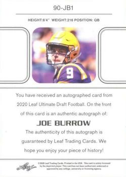 2020 Leaf Ultimate Draft - 1990 Leaf Auto Autographs Platinum Spectrum #90-JB1 Joe Burrow Back