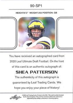 2020 Leaf Ultimate Draft - 1990 Leaf Auto Autographs Platinum Spectrum #90-SP1 Shea Patterson Back