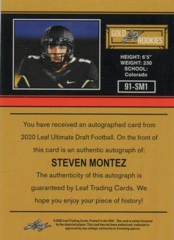 2020 Leaf Ultimate Draft - 1991 Leaf Rookie Autographs Silver Spectrum #91-SM1 Steven Montez Back