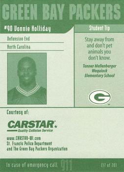 2002 Green Bay Packers Police - CARSTAR,St. Francis Police Department #17 Vonnie Holliday Back