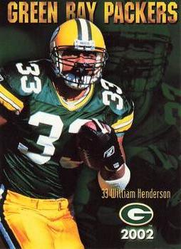 2002 Green Bay Packers Police - CARSTAR,St. Francis Police Department #18 William Henderson Front