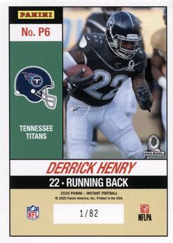 2020 Panini Instant NFL - Pro Bowl #P6 Derrick Henry Back