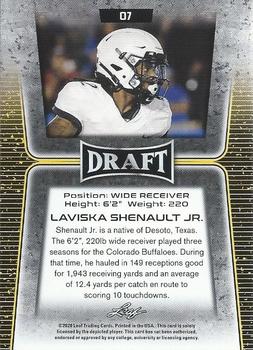 2020 Leaf Draft - Gold #07 Laviska Shenault Jr. Back