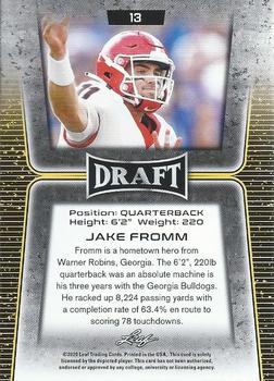 2020 Leaf Draft - Gold #13 Jake Fromm Back