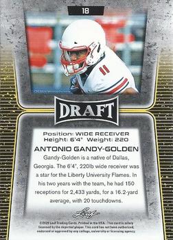 2020 Leaf Draft - Gold #18 Antonio Gandy-Golden Back