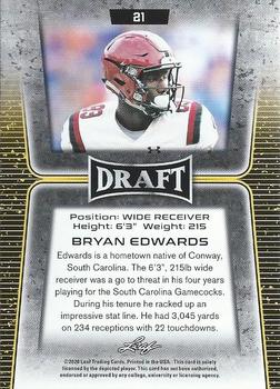 2020 Leaf Draft - Gold #21 Bryan Edwards Back