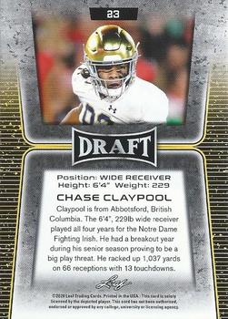 2020 Leaf Draft - Gold #23 Chase Claypool Back