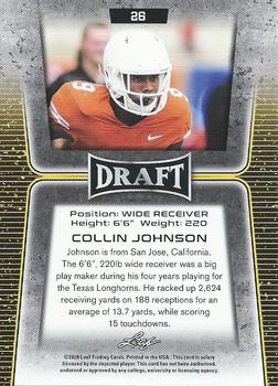 2020 Leaf Draft - Gold #26 Collin Johnson Back