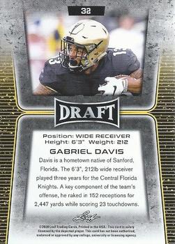 2020 Leaf Draft - Gold #32 Gabriel Davis Back