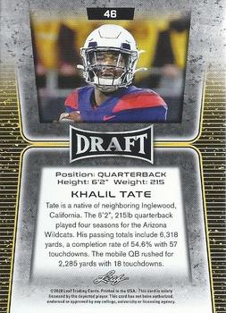 2020 Leaf Draft - Gold #46 Khalil Tate Back