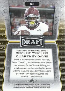 2020 Leaf Draft - Gold #52 Quartney Davis Back
