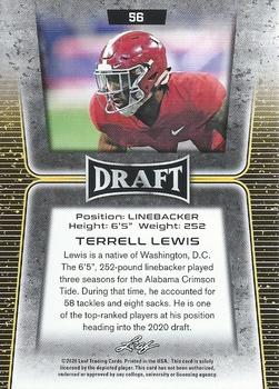 2020 Leaf Draft - Gold #56 Terrell Lewis Back
