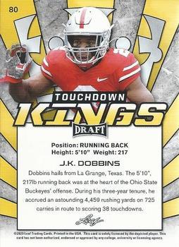 2020 Leaf Draft - Gold #80 J.K. Dobbins Back
