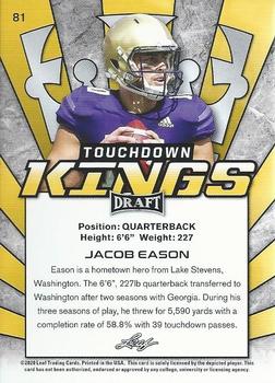 2020 Leaf Draft - Gold #81 Jacob Eason Back