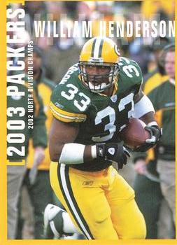 2003 Green Bay Packers Police - Brookfield, Town Police Department #5 William Henderson Front