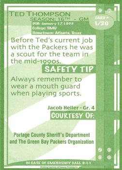 2008 Green Bay Packers Police - Portage County Sheriff's Department #1 Ted Thompson Back