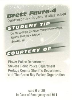 1999 Green Bay Packers Police - Plover Police Department, Stevens Point Police Department, Portage County Sheriff's Department #6 Brett Favre Back