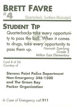 1996 Green Bay Packers Police - Stevens Point Police Department #8 Brett Favre Back