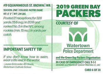 2019 Green Bay Packers Police - Watertown Police Department #6 Equanimeous St. Brown Back
