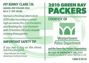 2019 Green Bay Packers Police - Watertown Police Department #13 Kenny Clark Back