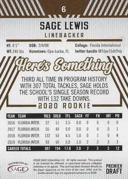 2020 SAGE HIT - Silver #6 Sage Lewis Back