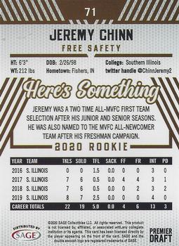2020 SAGE HIT - Silver #71 Jeremy Chinn Back