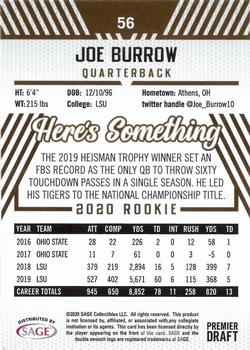 2020 SAGE HIT - Gold #56 Joe Burrow Back