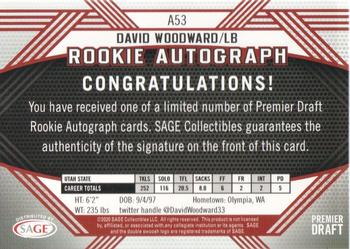 2020 SAGE HIT - Rookie Autographs Black #A53 David Woodward Back