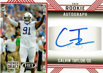 2020 SAGE HIT - Rookie Autographs Red #A3 Calvin Taylor Front