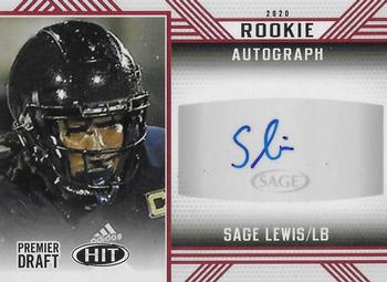 2020 SAGE HIT - Rookie Autographs Red #A21 Sage Lewis Front