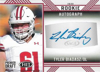 2020 SAGE HIT - Rookie Autographs Red #A31 Tyler Biadasz Front