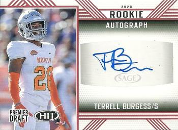 2020 SAGE HIT - Rookie Autographs Red #A32 Terrell Burgess Front