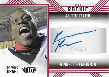 2020 SAGE HIT - Rookie Autographs Red #A39 Ronnell Perkins Front