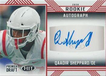 2020 SAGE HIT - Rookie Autographs Red #A82 Qaadir Sheppard Front