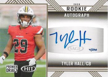 2020 SAGE HIT - Rookie Autographs Gold #A18 Tyler Hall Front