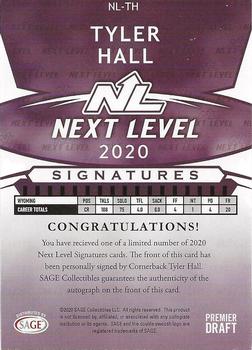 2020 SAGE HIT - Next Level Signatures Silver #NL-TH Tyler Hall Back
