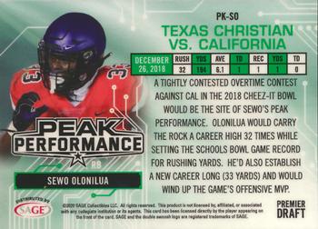 2020 SAGE HIT - Peak Performance Silver #PK-SO Sewo Olonilua Back