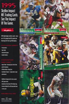 1995 SkyBox Impact - Dealer Promo Sheet #S1-S6 Chris Spielman / Ron Moore / Bernie Parmalee / Tyrone Hughes / Brett Favre / Bryan Cox Front