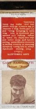 1938 Diamond Matchbooks #NNO Gary Famiglietti Front