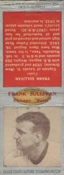 1938 Diamond Matchbooks #NNO Frank Sullivan Front