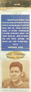 1938 Diamond Matchbooks #NNO Jack Johnson Front
