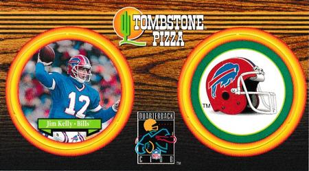 1995 Tombstone Pizza Quarterback Club Pogs #7 Jim Kelly Front