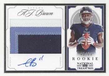2019 Panini National Treasures - Crossover Rookie Patch Autographs #CRS-AJ A.J. Brown Front