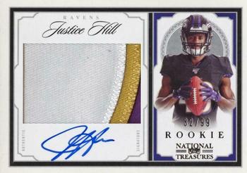 2019 Panini National Treasures - Crossover Rookie Patch Autographs #CRS-JH Justice Hill Front