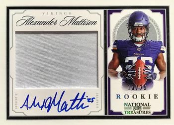 2019 Panini National Treasures - Crossover Rookie Patch Autographs Holo Gold #CRS-AM Alexander Mattison Front