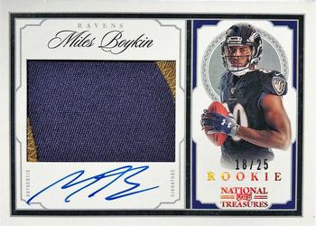 2019 Panini National Treasures - Crossover Rookie Patch Autographs Holo Gold #CRS-MB Miles Boykin Front