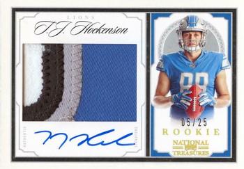 2019 Panini National Treasures - Crossover Rookie Patch Autographs Holo Gold #CRS-TJ T.J. Hockenson Front