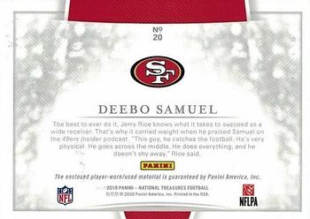 2019 Panini National Treasures - NFL 100 Shield #20 Deebo Samuel Back