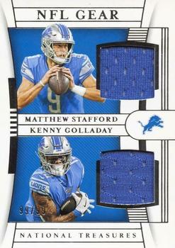 2019 Panini National Treasures - NFL Gear Combo Materials #CM-4 Kenny Golladay / Matthew Stafford Front