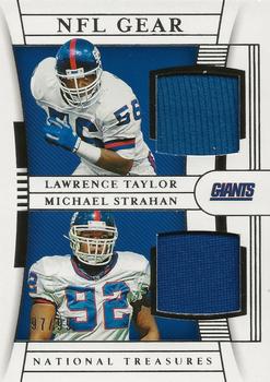 2019 Panini National Treasures - NFL Gear Combo Materials #CM-11 Lawrence Taylor / Michael Strahan Front